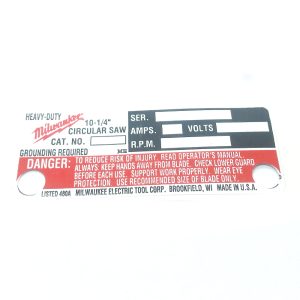 Milwaukee 12-20-0620 SERVICE NAMEPLATE KIT