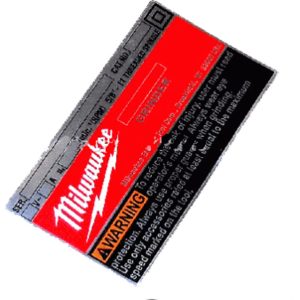 Milwaukee 12-20-6116 SERVICE NAMEPLATE