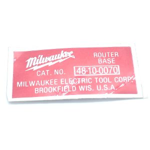 Milwaukee 12-98-7078 NAMPLATE