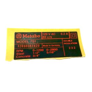 Metabo 338027740 SPEC PLATE 751